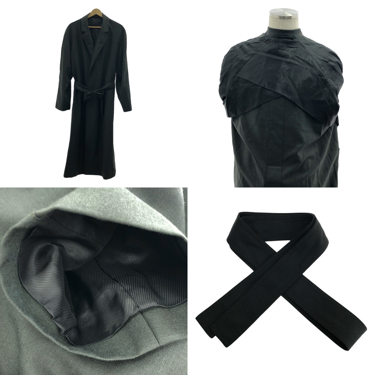 【美品】  LEMAIRE / ルメール | 2021AW | SOFT COAT UNISEX / ベルテッド オーバー ソフトコート / 総裏地 / ユニセックス | XS | チャコールブラック系 | メンズ