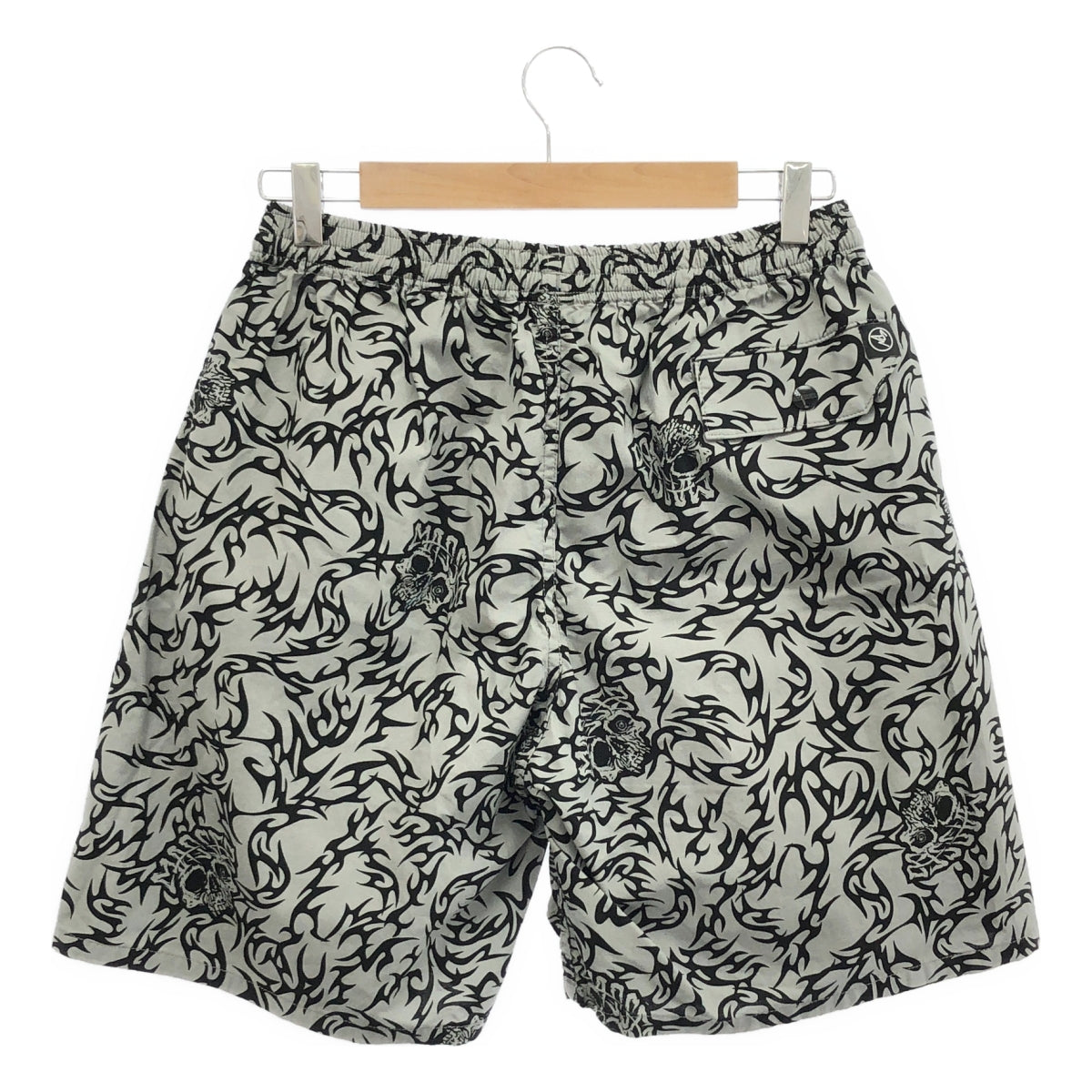 【美品】  MASSES / マシス | 2024SS | SHORTS SKULL スカル トライバル 総柄 ショートパンツ | M | グレー / ブラック | メンズ