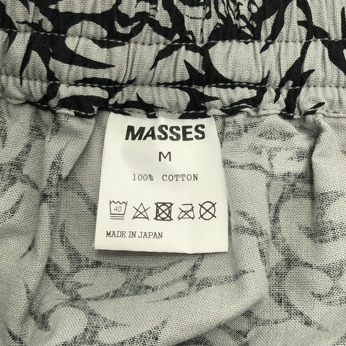 【美品】  MASSES / マシス | 2024SS | SHORTS SKULL スカル トライバル 総柄 ショートパンツ | M | グレー / ブラック | メンズ