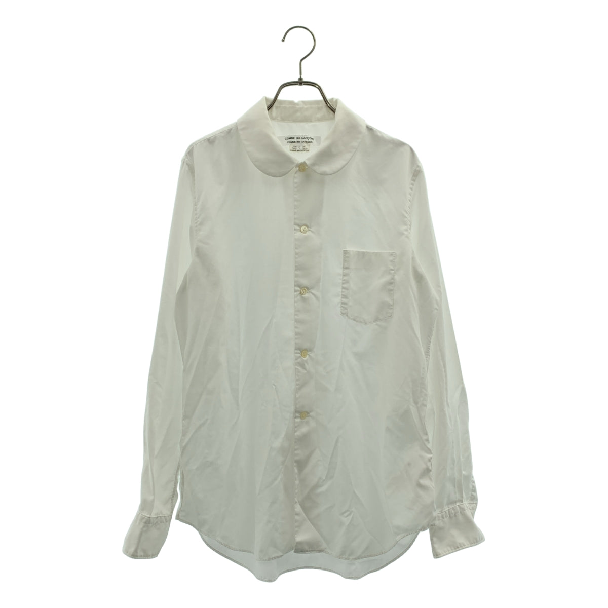 COMME des GARCONS COMME des GARCONS / 콤콤 | 폴리에스테르 제품 가공 둥근 칼라 셔츠 블라우스 | L |