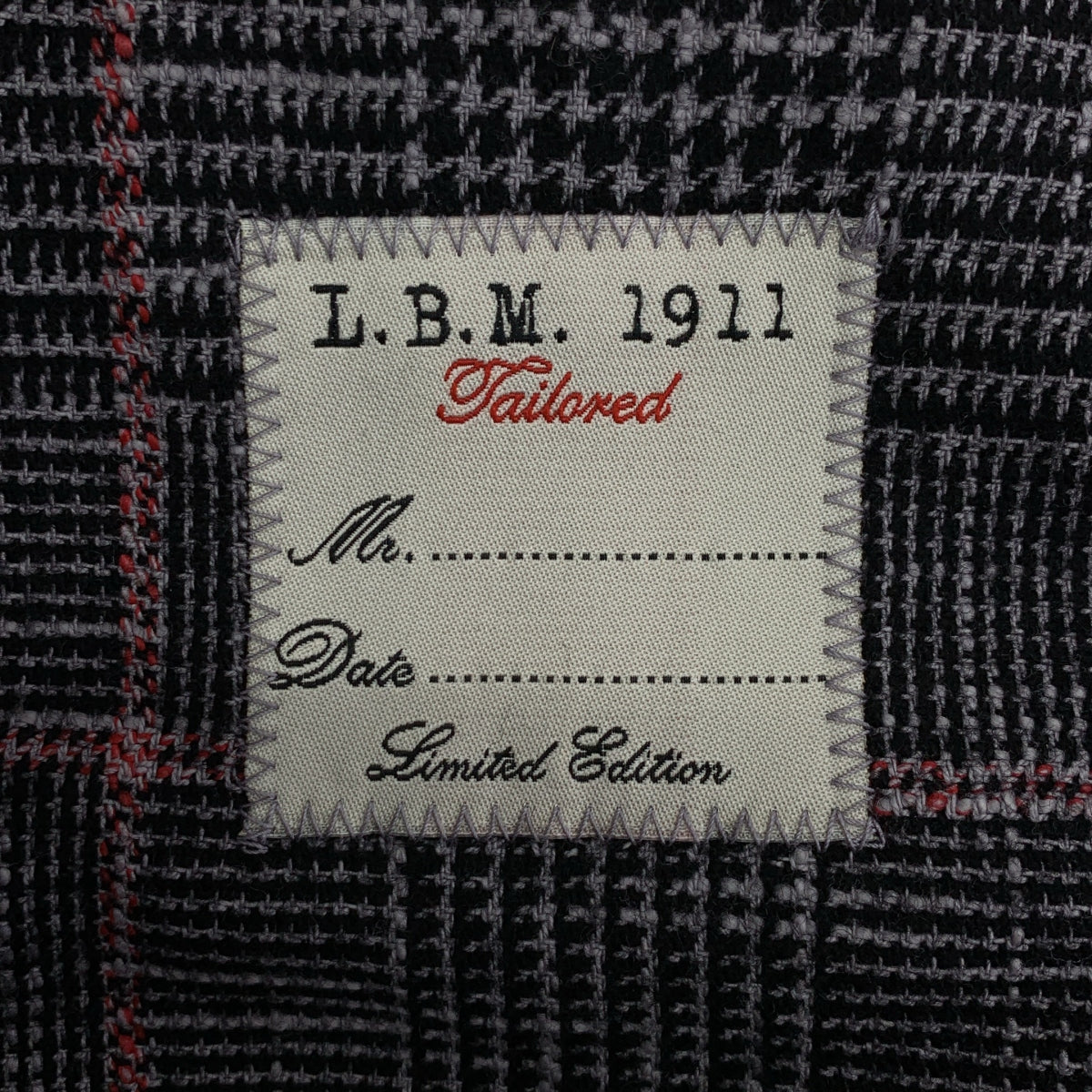 LBM1911 / 엘비 엠 1911 | Limited Edition 코튼 울 체크 2B 테일러드 재킷 | 48 | 맨즈