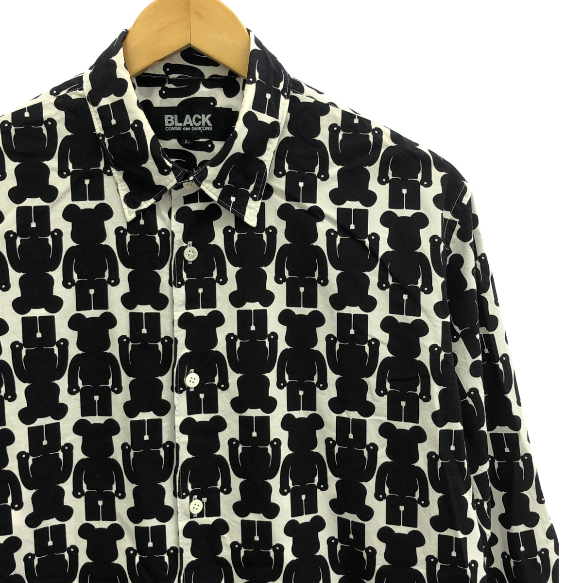 BLACK COMME des GARCONS | 2009SS | ×MEDICOM TOY Medicom Toy Bearbrick all-over print cotton shirt | L | Men's