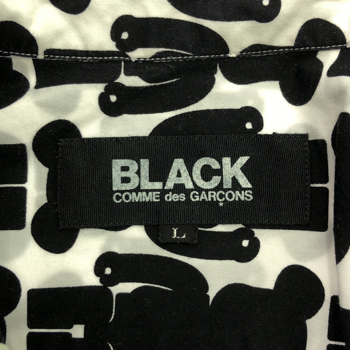 BLACK COMME des GARCONS | 2009SS | ×MEDICOM TOY Medicom Toy Bearbrick all-over print cotton shirt | L | Men's