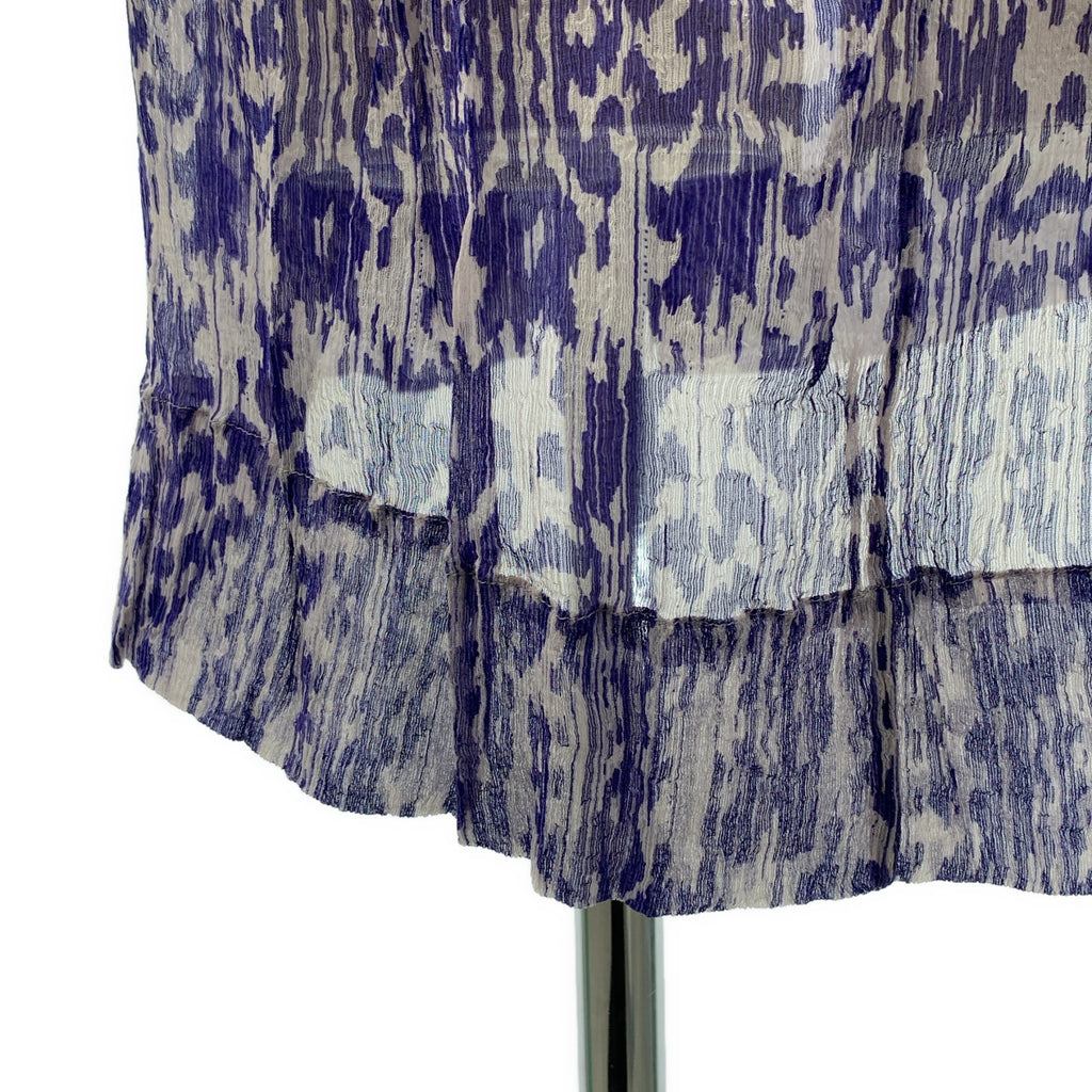 ISABEL MARANT ETOILE / イザベルマランエトワール | 総柄 シルク ギャザー プルオーバーワンピース | 0 | ブルー/ライトパープル | レディース