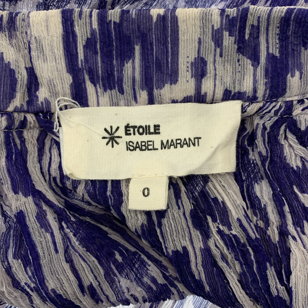 ISABEL MARANT ETOILE / イザベルマランエトワール | 総柄 シルク ギャザー プルオーバーワンピース | 0 | ブルー/ライトパープル | レディース
