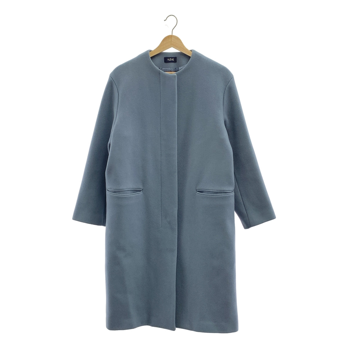 YLEVE / 일레브 | super100's 더블 멜튼 노 컬러 코트 | 1 | 여성