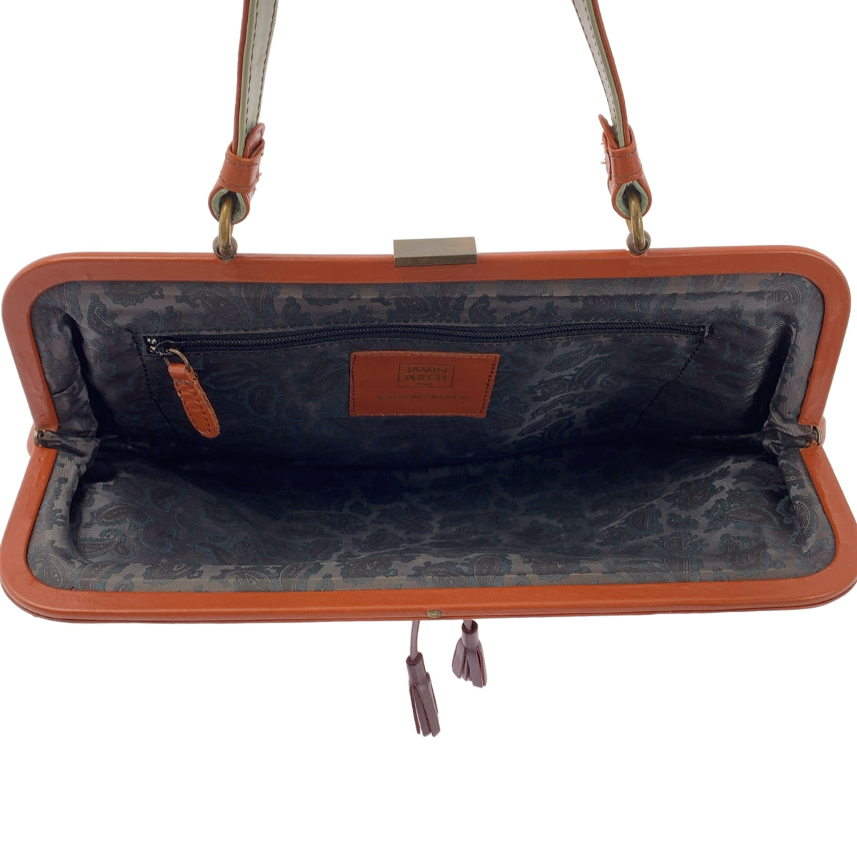 JAMIN PUECH / 자만 피에시 | 가죽 패치 가마구치 핸드백 |