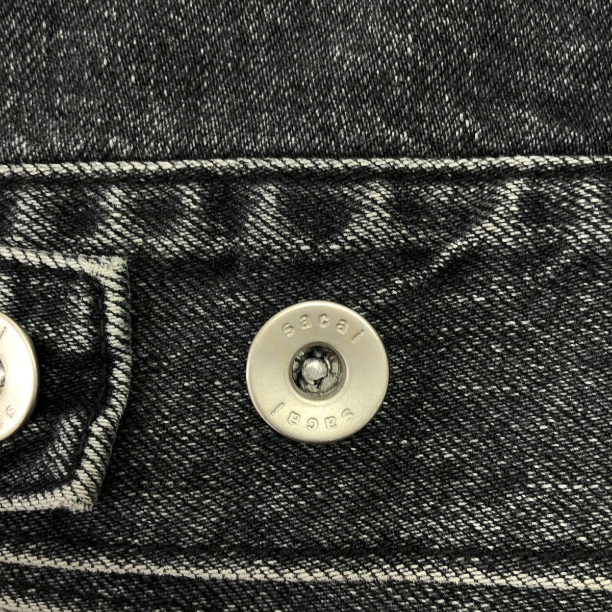 sacai / サカイ | ボアカラー サイドジップスリット ブラックデニム ジャケット | 2 | チャコールグレー | レディース