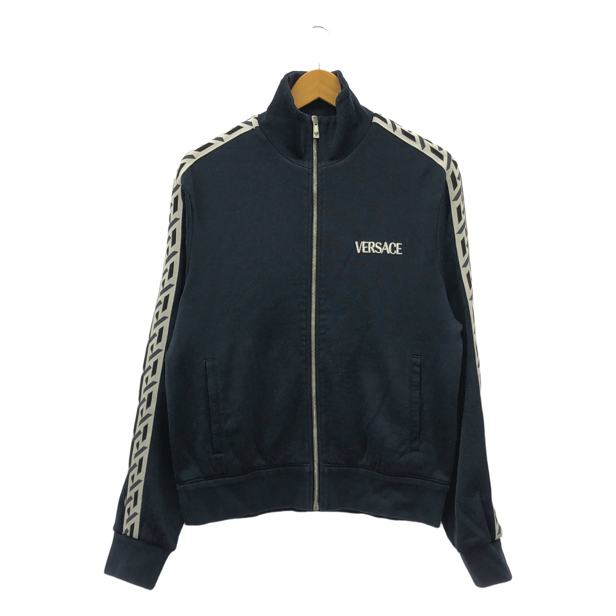 VERSACE / ヴェルサーチ | 2022AW | La Greca（ラ・グレカ）柄 トラックジャケット | M | ネイビー | メンズ