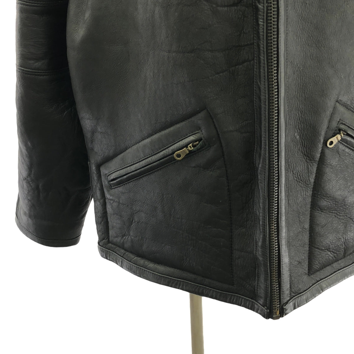 MARC BUCHANAN | 90 年代復古皮革刺繡羊毛夾克 | 40 碼 | 黑色 | 男士