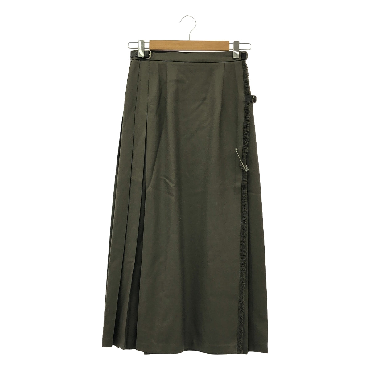 [Good Condition] O'NEIL OF DUBLIN | Wool Pleated Wrap Skirt | F | Khaki | Women's