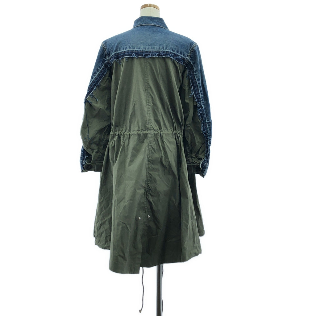 sacai / 사카이 | Denim × Mods Coat 데님 도킹 모드 코트 | 1 | 인디고 / 카키 | 여성