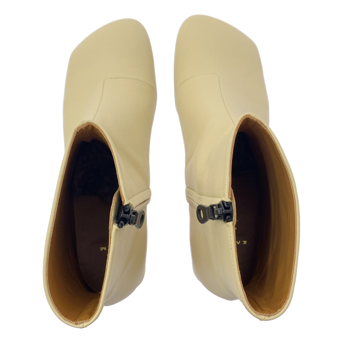【美品】  KATIM / カチム | TOYNBEE 5 / トインビーファイブ レザー サイドジップ ショートブーツ | 37 | BUTTER CREAM | レディース