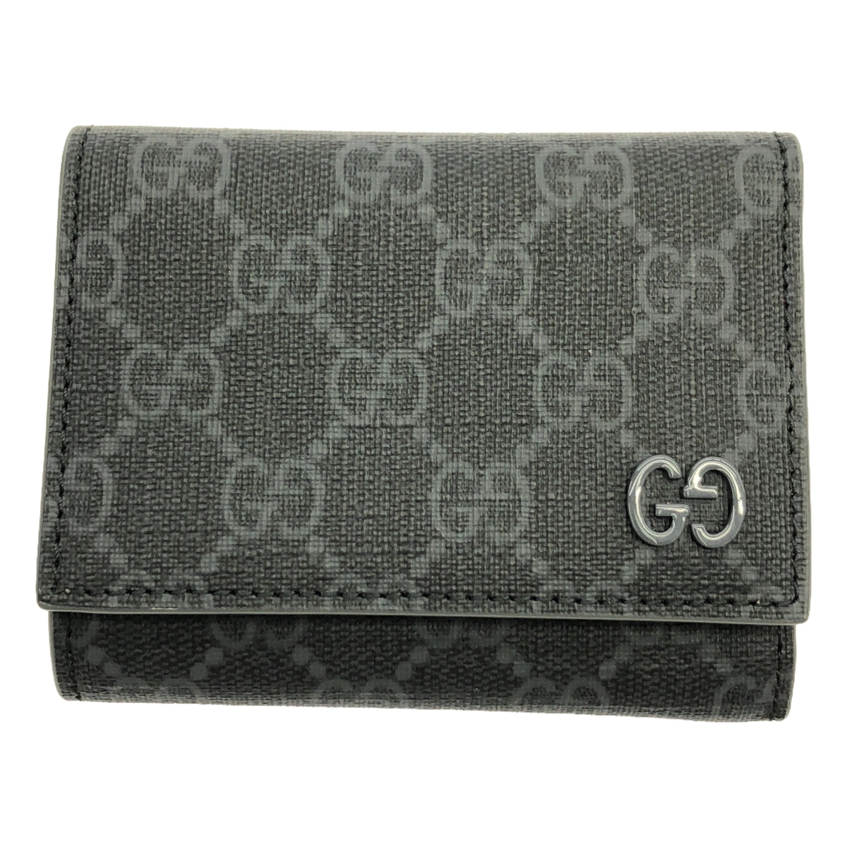 【新品】  GUCCI / グッチ | GGデティール付き GG三つ折りウォレット | グレー | メンズ