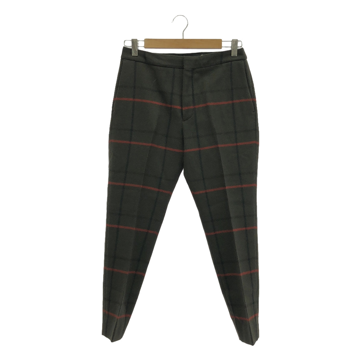 【美品】  MADISON BLUE / マディソンブルー | ウール チェック スラックス パンツ | 02（M) | CHECK KHAKI | レディース