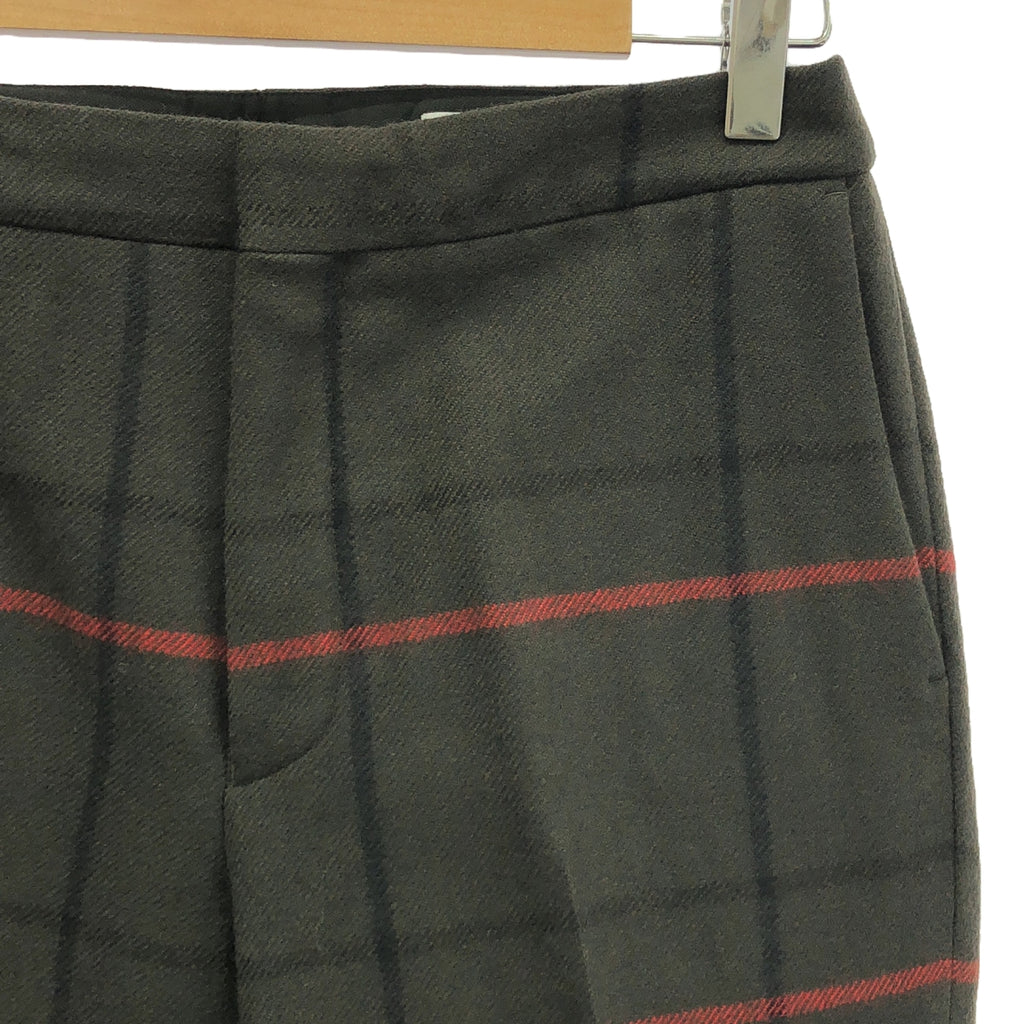 【美品】  MADISON BLUE / マディソンブルー | ウール チェック スラックス パンツ | 02（M) | CHECK KHAKI | レディース