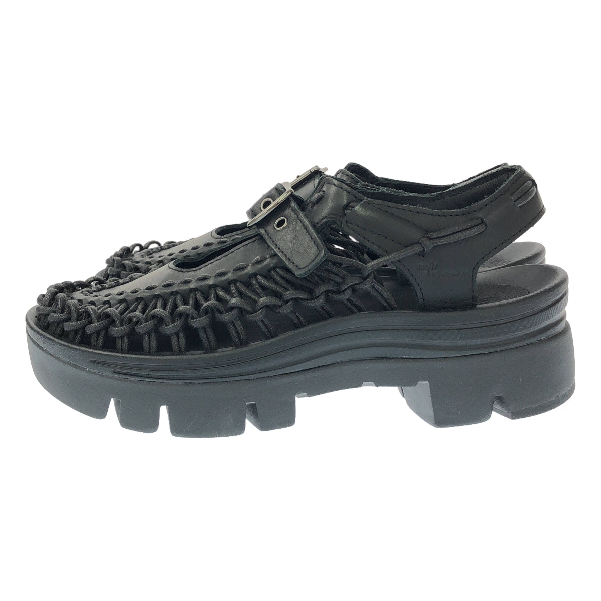 【美品】  noir kei ninomiya / ノワールケイニノミヤ | × KEEN / キーン レザー ストラップ サンダル | 25 | ブラック | レディース