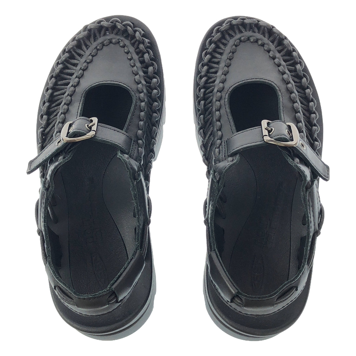 【美品】  noir kei ninomiya / ノワールケイニノミヤ | × KEEN / キーン レザー ストラップ サンダル | 25 | ブラック | レディース