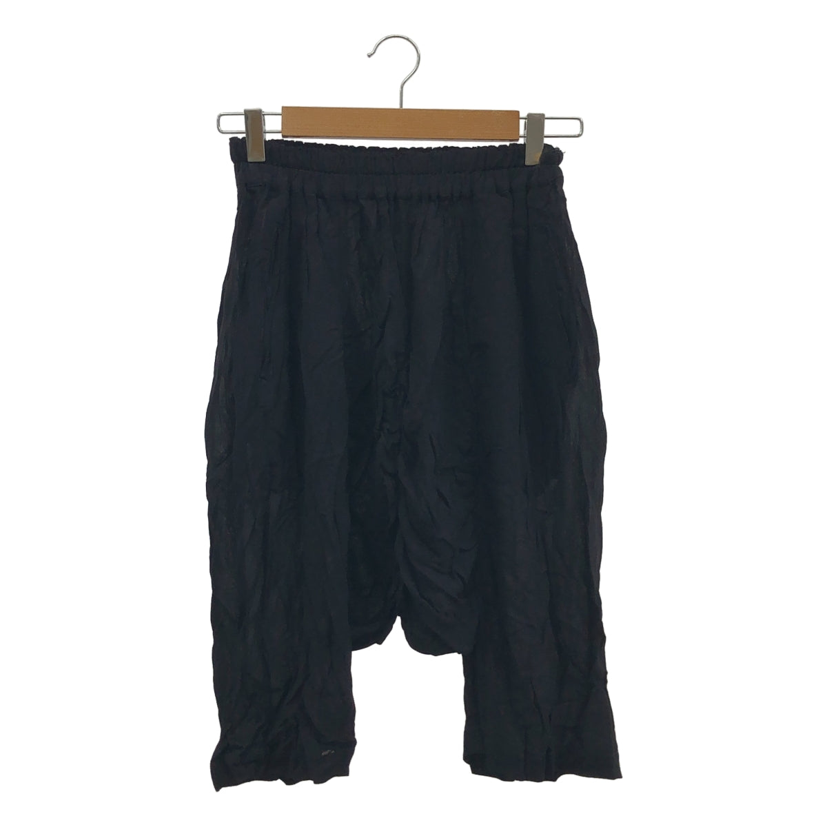 COMME des GARCONS COMME des GARCONS / 콤콤 | 2010SS | 염색 가공 레이온 개더 이지 팬츠 | XS | 블랙 |