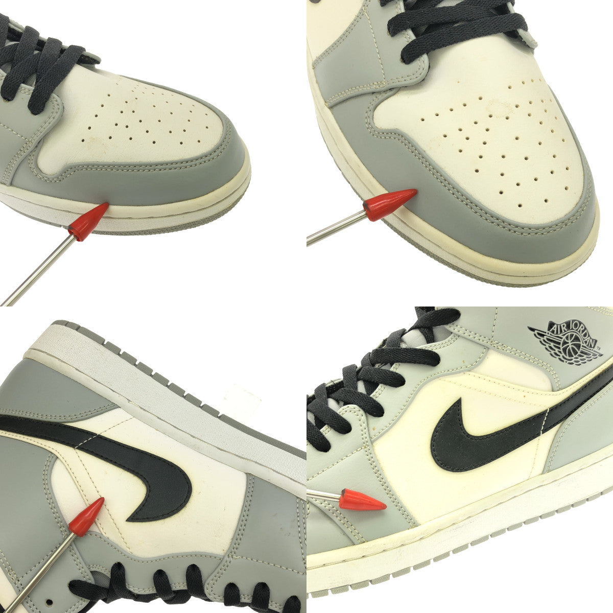 NIKE / 나이키 | 2024 | AIR JORDAN 1 MID LIGHT SMOKE GREY 에어 조던 1 미드 스니커즈 | 30 | 라이트 스모크 그레이 / 화이트 / 블랙 | 남성