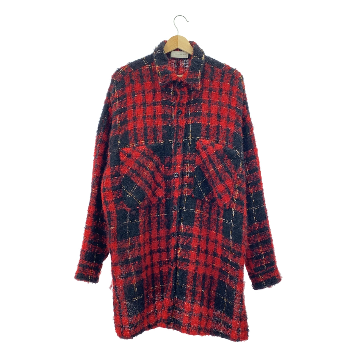 FAITH CONNEXION / 페이스 커넥션 | TWEED OVERSIZE SHIRT 모헤어 체크 오버 사이즈 셔츠 | XS | 남성