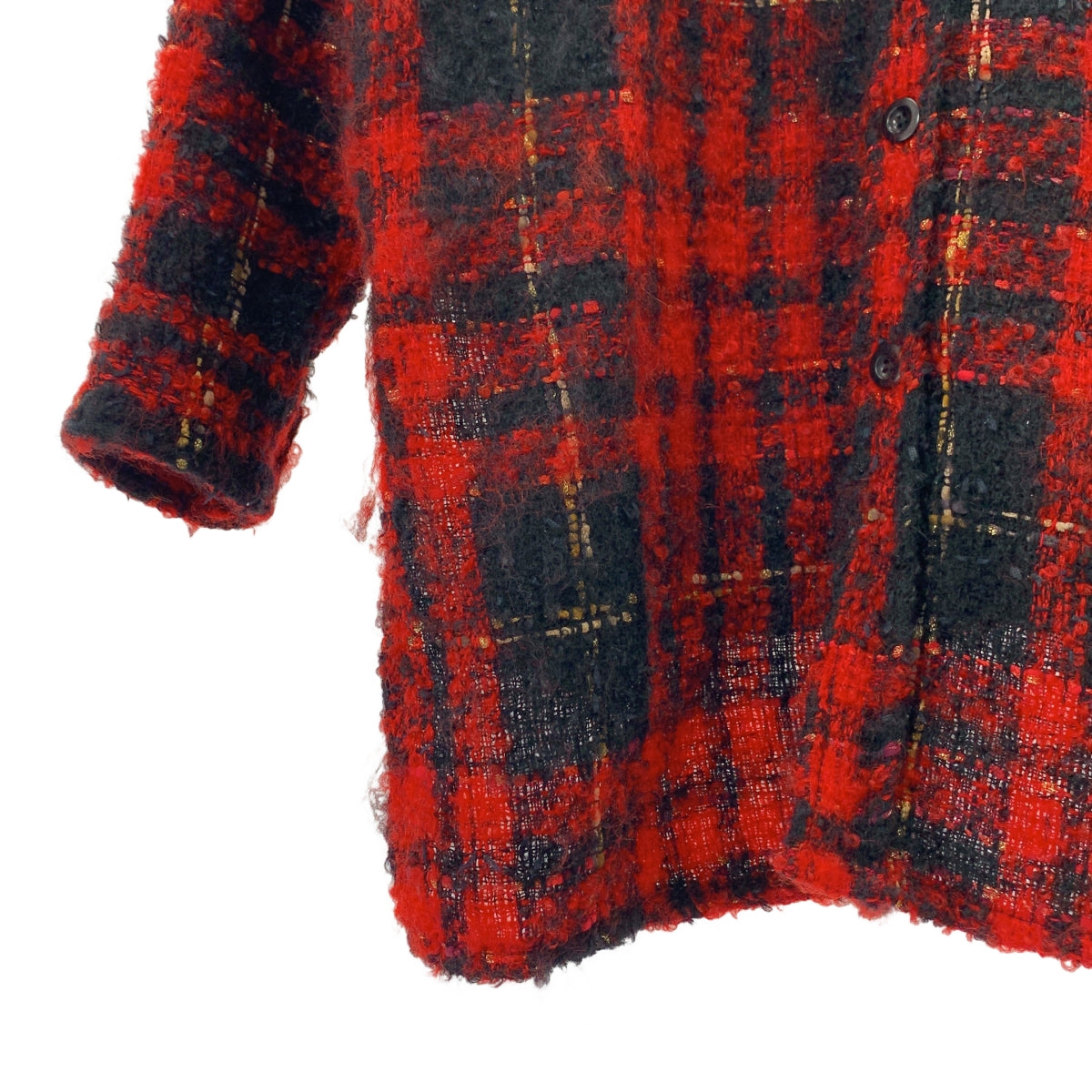 FAITH CONNEXION / 페이스 커넥션 | TWEED OVERSIZE SHIRT 모헤어 체크 오버 사이즈 셔츠 | XS | 남성