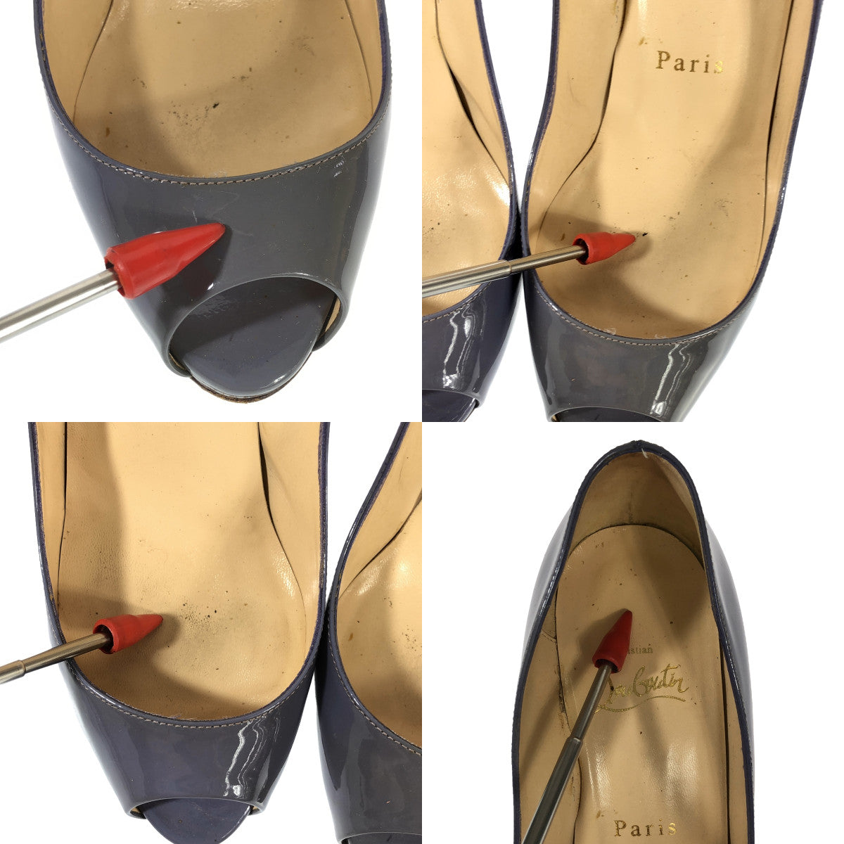 Christian Louboutin | LADY CLAUDE 100 Patent Leather Open Toe Heel Pumps | 36 |