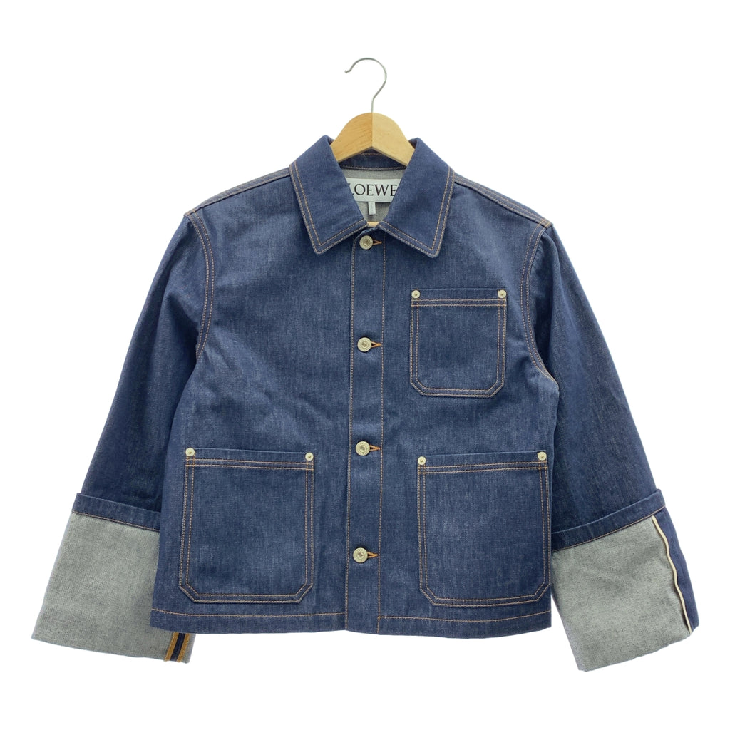 LOEWE / ロエベ | フィッシャーマン ターンアップ デニムジャケット | 32 | レディース