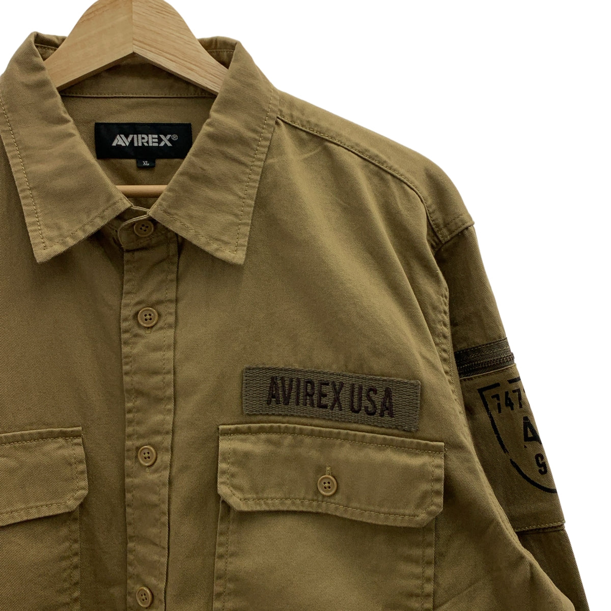 AVIREX | 基本款疲勞襯衫 | XL | 米色 | 男款