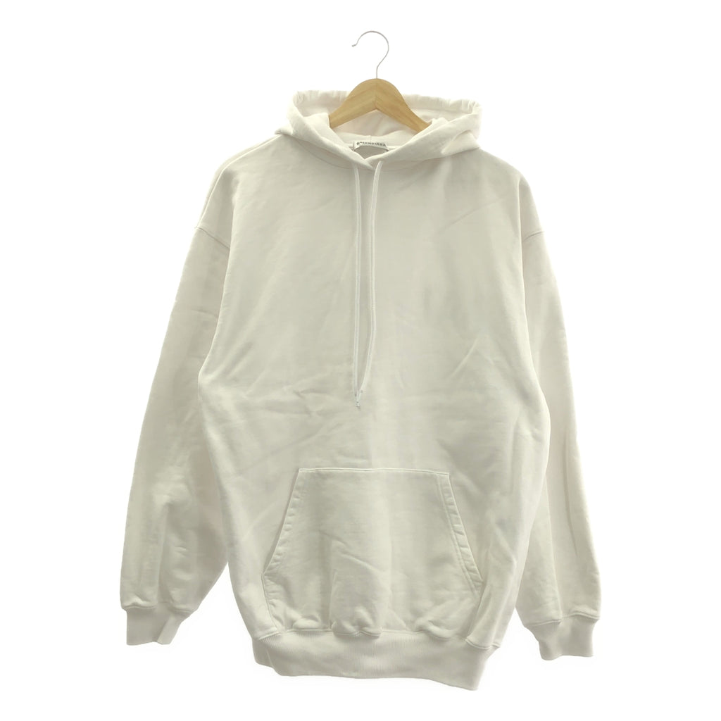 巴黎世家 | 超大後背Logo連帽衛衣 | S碼 | 白色 | 男款