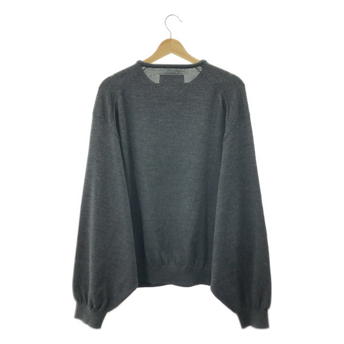FUMITO GANRYU | 蝙蝠袖圓領羊毛針織衫 | 尺寸 1 | 炭灰色 | 男款