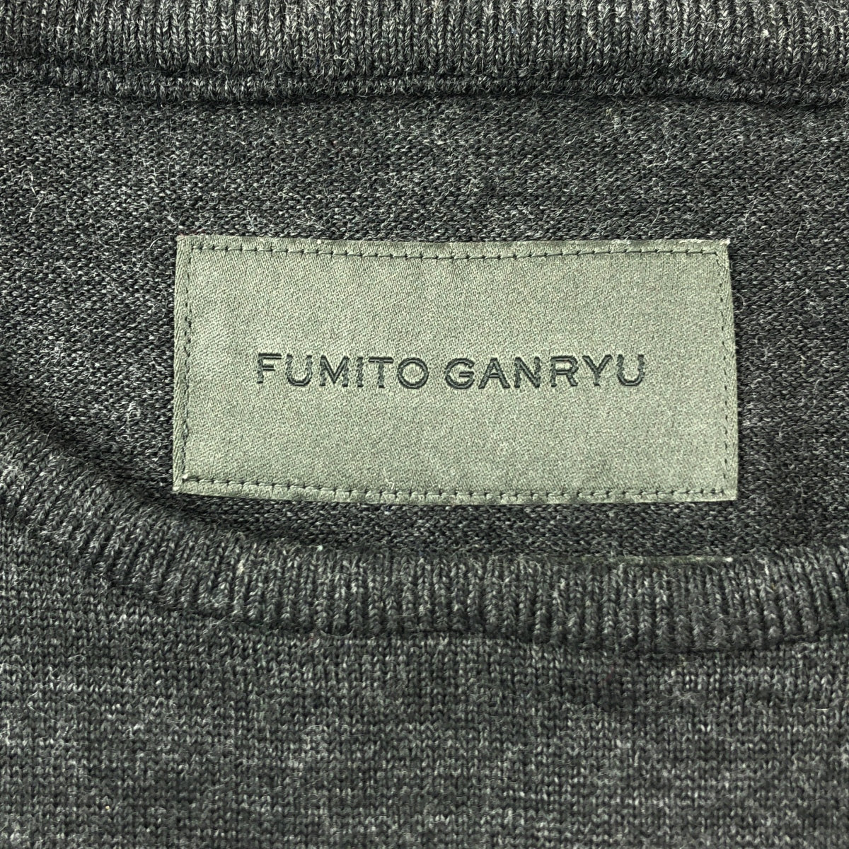 FUMITO GANRYU | 蝙蝠袖圓領羊毛針織衫 | 尺寸 1 | 炭灰色 | 男款