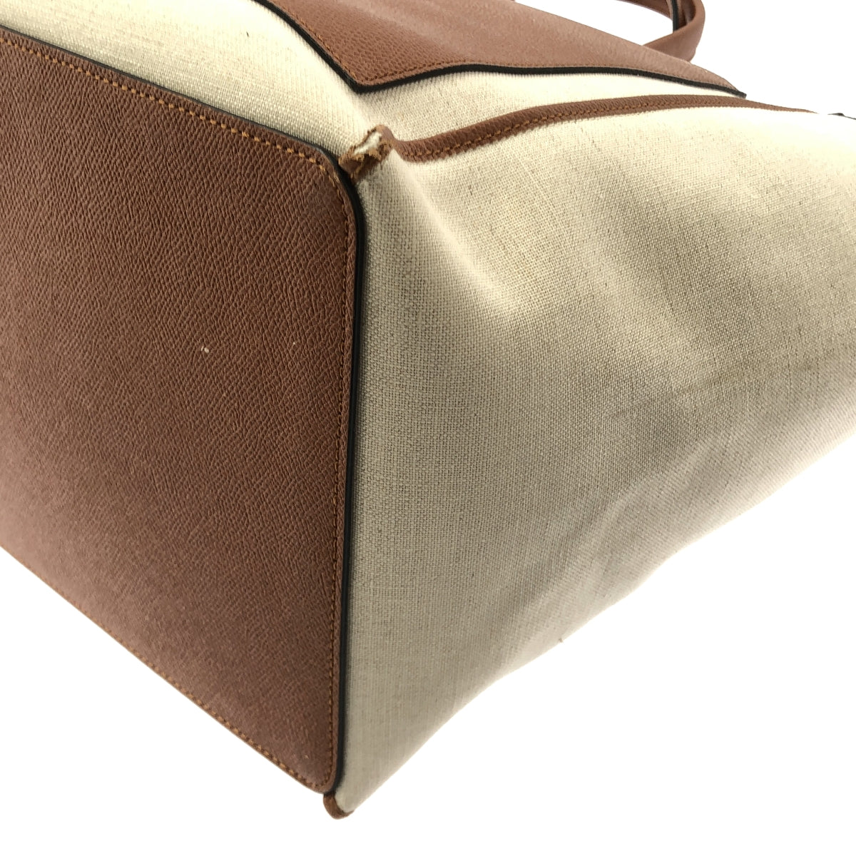 Valextra / ヴァレクストラ | キャンバス レザー ショッピングバッグ | ベージュ / キャメル | レディース