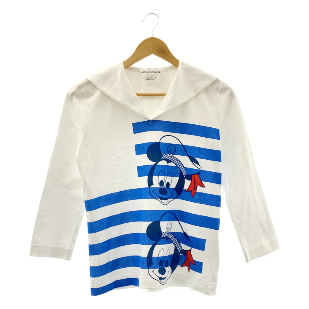 COMME des GARCONS GIRL / 콤데 갤슨 걸 | 2024SS | × Disney Mickey / 디즈니 미키 프린트 세일러 컬러 컷소우 | M | 여성