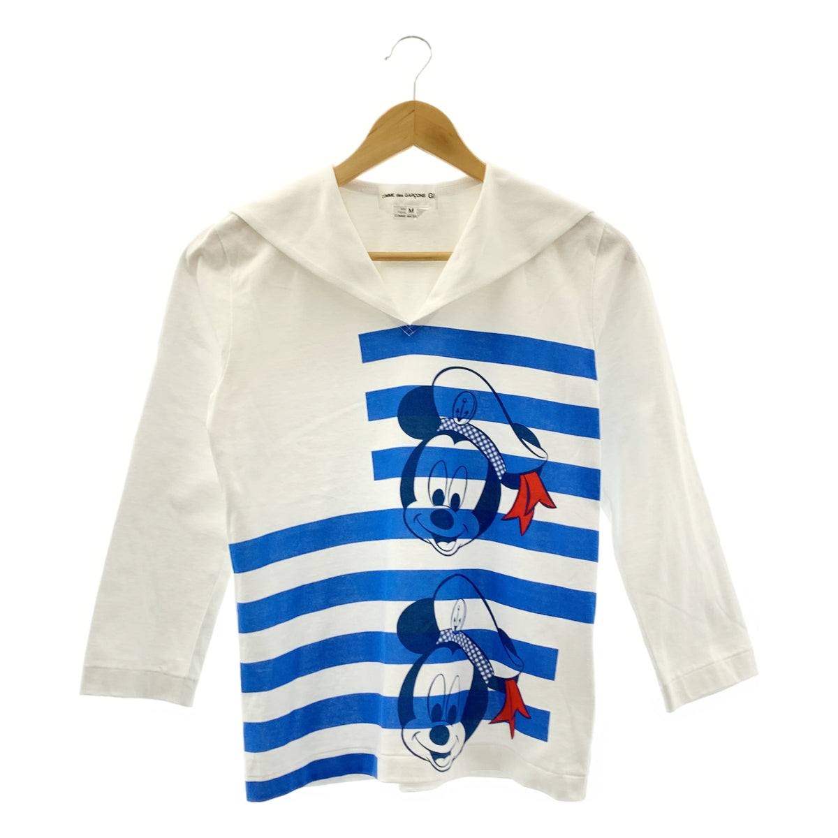COMME des GARCONS GIRL / 콤데 갤슨 걸 | 2024SS | × Disney Mickey / 디즈니 미키 프린트 세일러 컬러 컷소우 | M | 여성