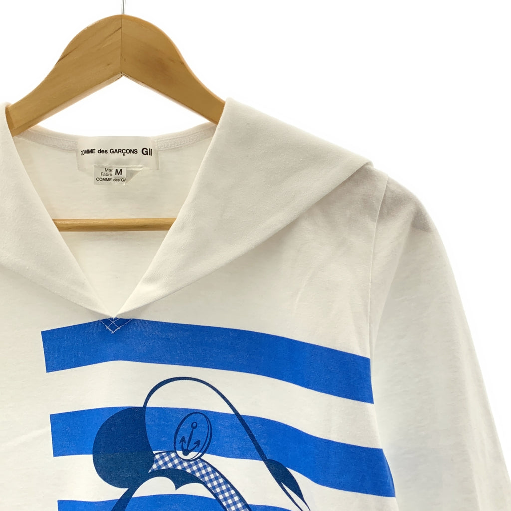 COMME des GARCONS GIRL / 콤데 갤슨 걸 | 2024SS | × Disney Mickey / 디즈니 미키 프린트 세일러 컬러 컷소우 | M | 여성