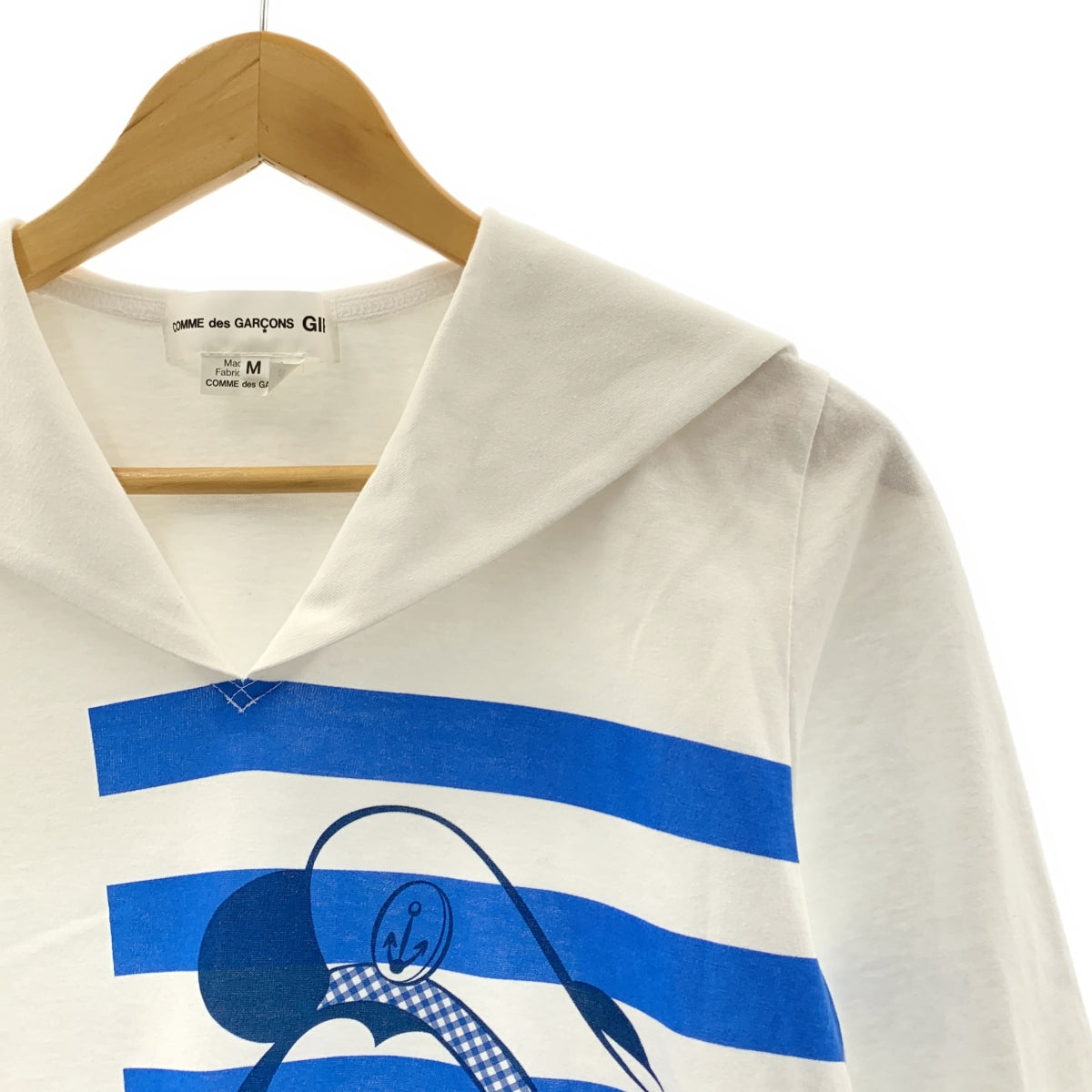 COMME des GARCONS GIRL / 콤데 갤슨 걸 | 2024SS | × Disney Mickey / 디즈니 미키 프린트 세일러 컬러 컷소우 | M | 여성