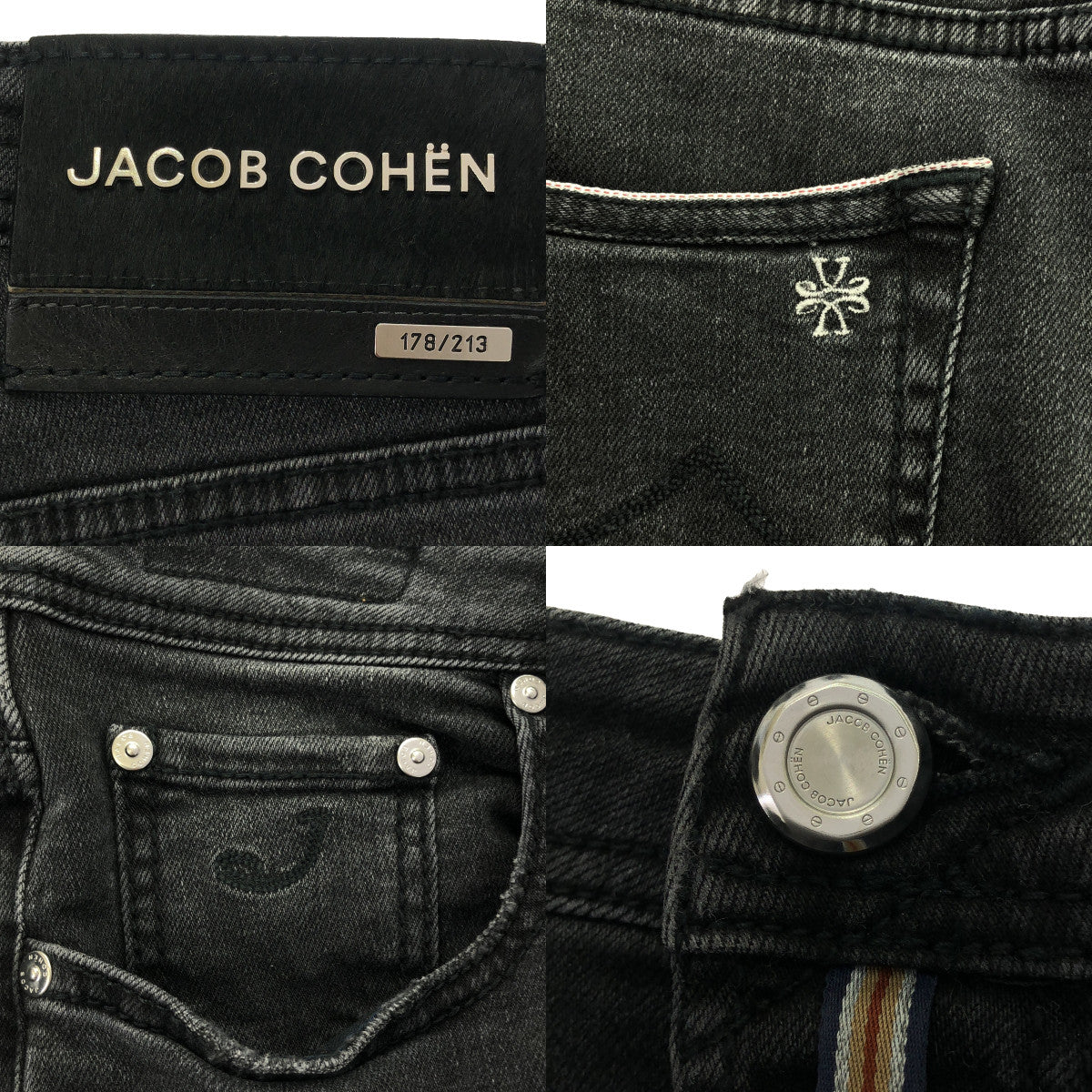 JACOB COHEN / ヤコブコーエン | LIMITED EDITION / ストレッチ ブラックデニムパンツ | 31 | チャコールグレー | メンズ