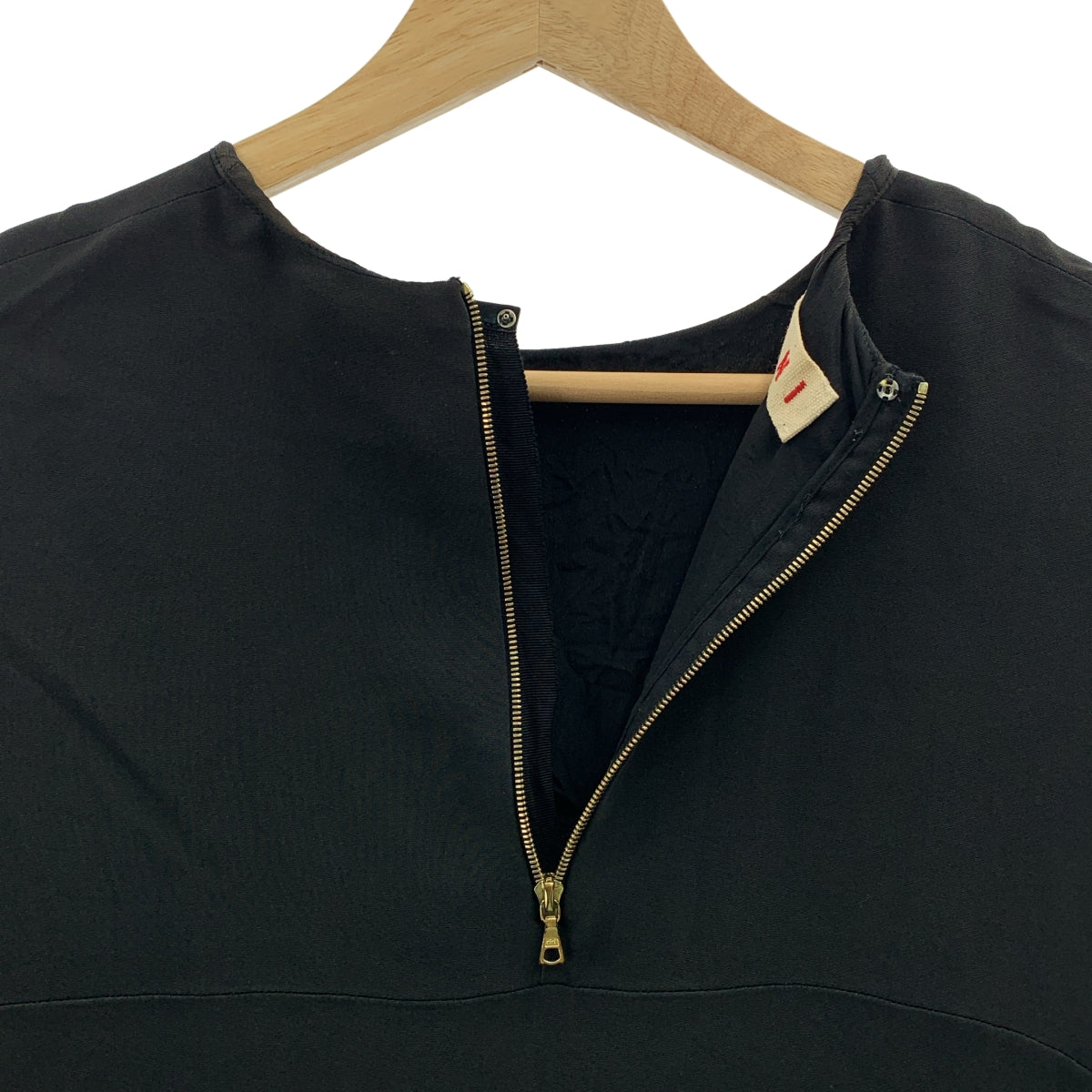 MARNI / 마르니 | 레이온 스트레치 크루넥 백 Zip 원피스 | 40 | 여성