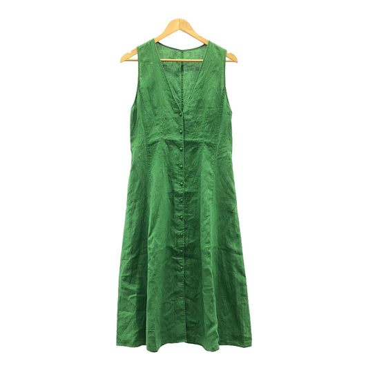 BEAUTY&amp;YOUTH | French linen front button dress | S | Green | Women's