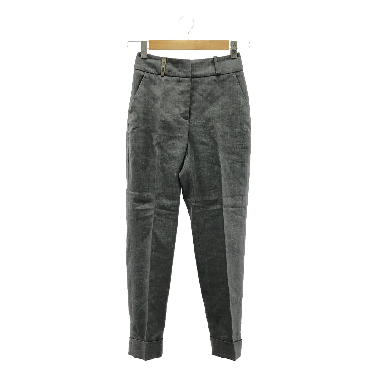 [Good Condition] PESERICO | Linen Slacks Pants | Size 36 | Grey | Women's
