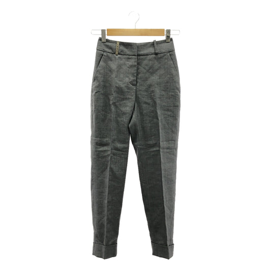 [Good Condition] PESERICO | Linen Slacks Pants | Size 36 | Grey | Women's