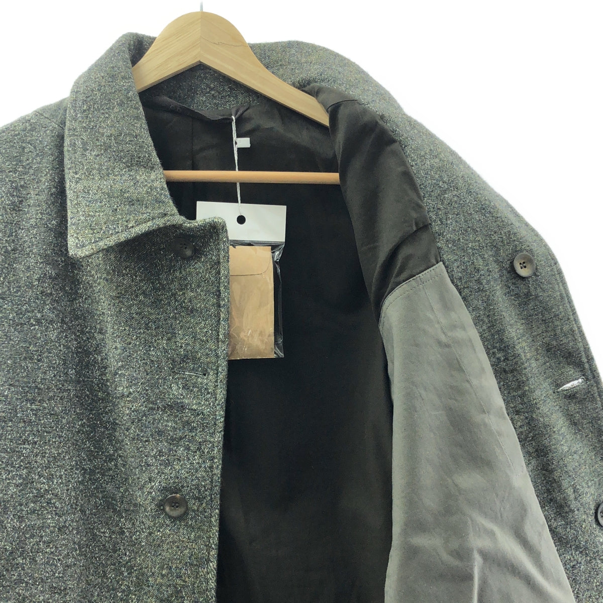 【미품】 PRPATTERSON / PR 패터슨 | SHORT COAT 울 린넨 쇼트 코트 | S | 그린 시스템 | 남성