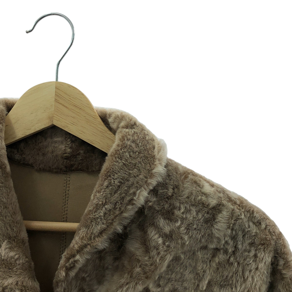 SOFIE D'HOORE 淺棕色雙面羊毛皮草和皮革大衣（34 碼）