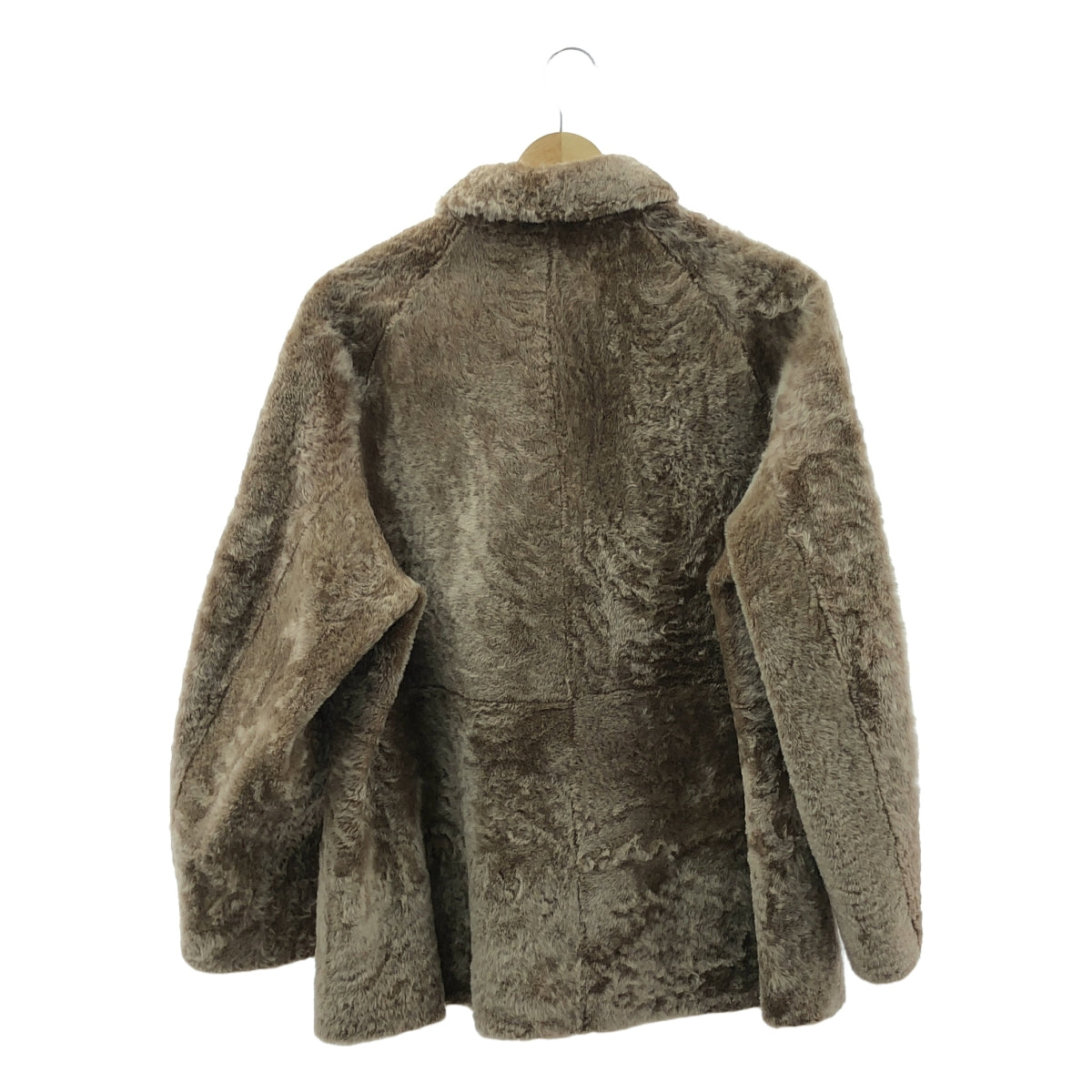 SOFIE D'HOORE 淺棕色雙面羊毛皮草和皮革大衣（34 碼）