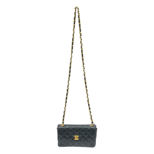 CHANEL | Leather Mini Matelasse Coco Mark Turnlock Chain Shoulder Bag | Black | Women's