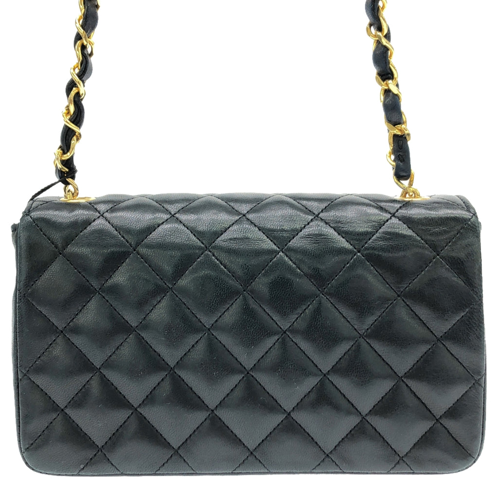 CHANEL / シャネル | レザー ミニ マトラッセ ココマーク ターンロック チェーン ショルダー バッグ | ブラック | レディース