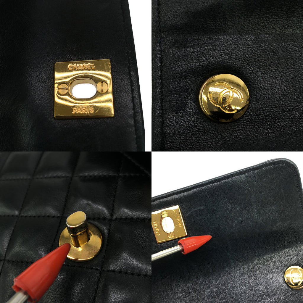 CHANEL / シャネル | レザー ミニ マトラッセ ココマーク ターンロック チェーン ショルダー バッグ | ブラック | レディース