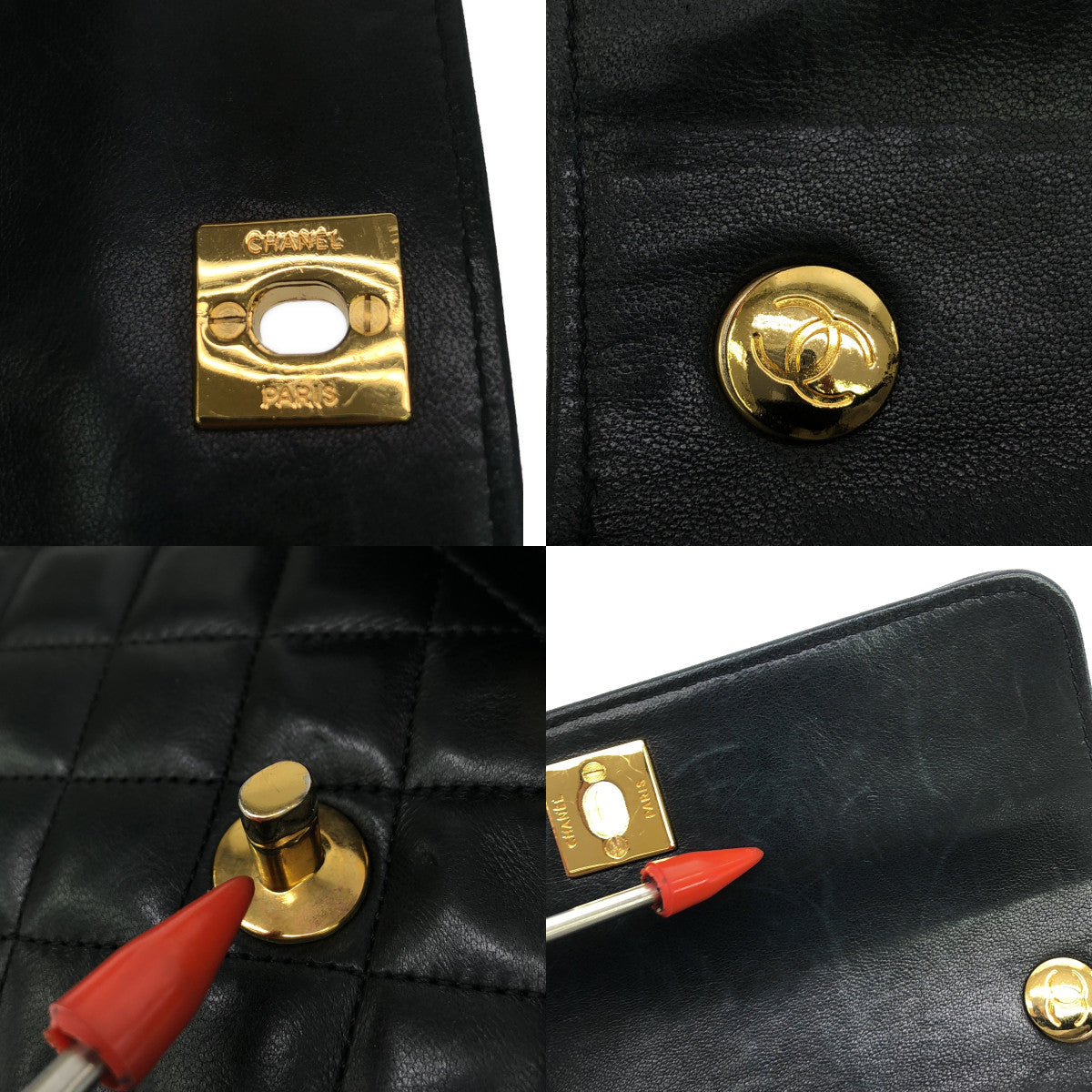 CHANEL / シャネル | レザー ミニ マトラッセ ココマーク ターンロック チェーン ショルダー バッグ | ブラック | レディース
