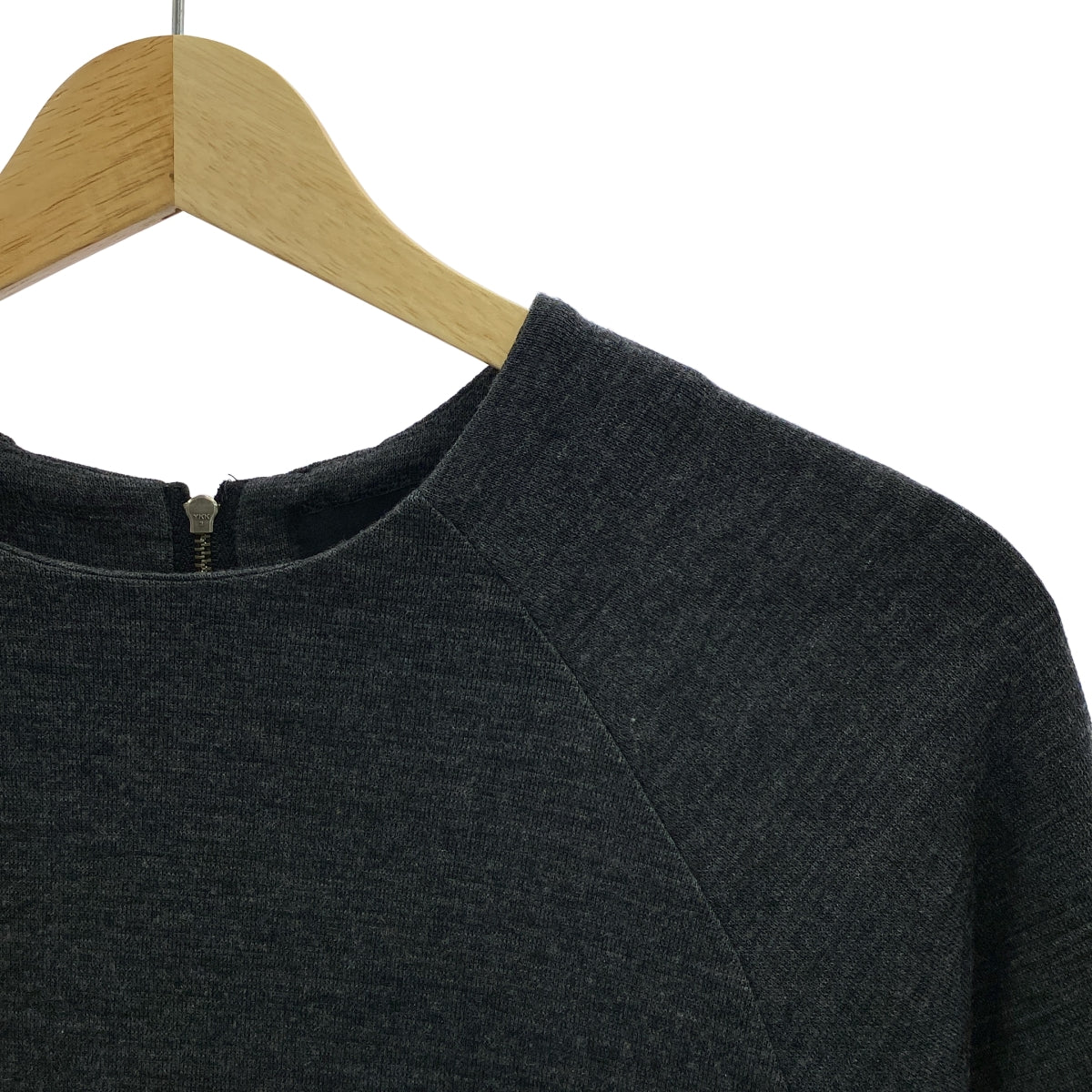 FLORENT | 羊毛圓形剪裁後拉鍊針織衫 | 灰色 | 女款